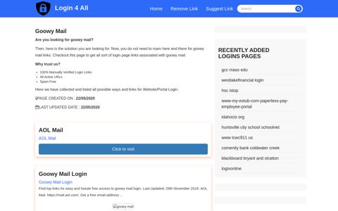 goowy mail - Official Login Page [100% Verified] - login4all.com