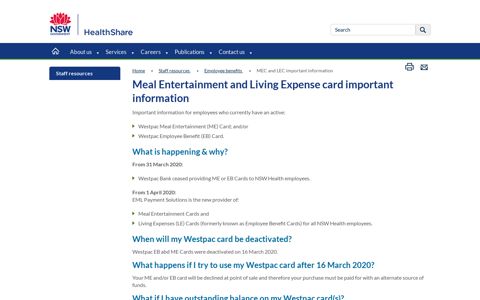 Meal Entertainment and Living Expense card important ...
