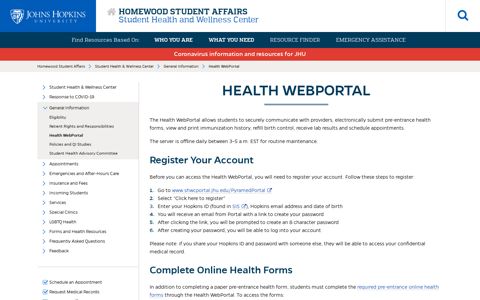 Pyramed WebPortal | Student Health and Wellness Center