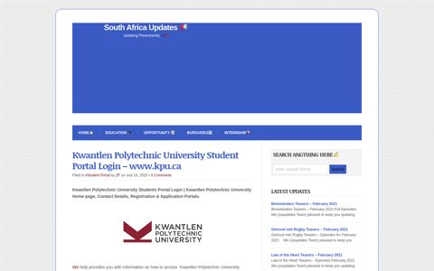 Kwantlen Polytechnic University Student Portal Login - www ...