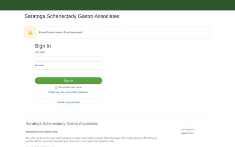 Saratoga Schenectady Gastro Associates - Patient Portal