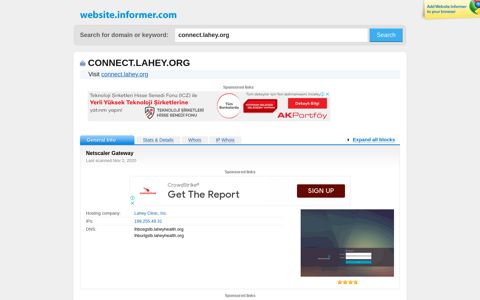 connect.lahey.org at WI. Netscaler Gateway - Website Informer