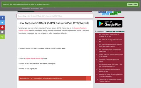 How To Reset GTBank GAPS Password Via ... - Azeez Tech