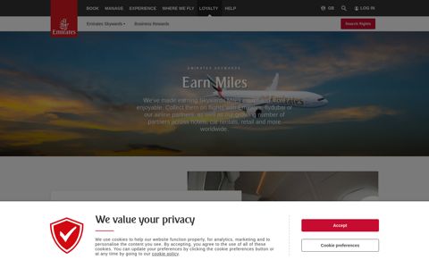 Earn Miles | Emirates Skywards | Emirates United Kingdom
