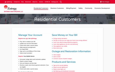 Residential Customers | Entergy New Orleans | We Power Life