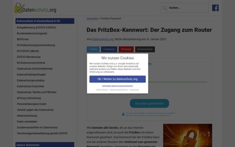 FritzBox-Kennwort: Ändern kein Problem ¦ datenschutz.org
