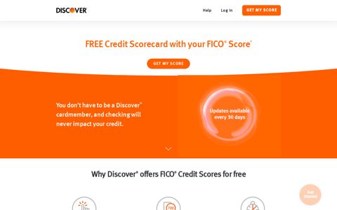 Free Credit Score – FICO® Credit Score Card | Discover