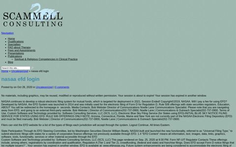 nasaa efd login - Scammell Consulting
