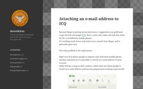Attaching an e-mail address to ICQ – donnikitos