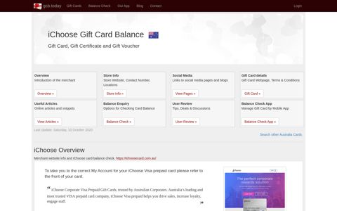 iChoose | Gift Card Balance Check | Balance Enquiry, Links ...