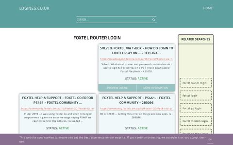 foxtel router login - General Information about Login - Logines.co.uk