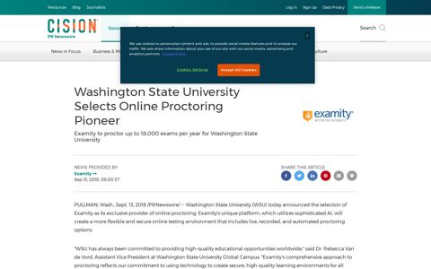 Washington State University Selects Online Proctoring Pioneer