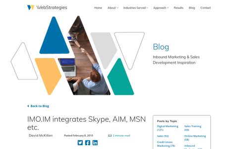 IMO.IM integrates Skype, AIM, MSN etc. - WebStrategies Inc