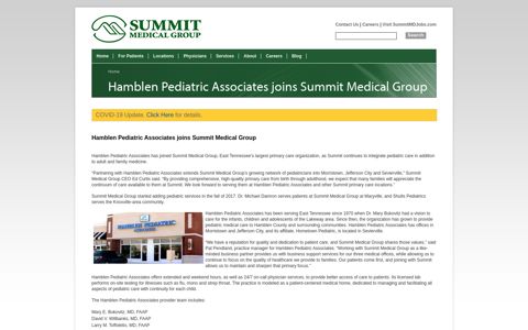 Hamblen Pediatric Associates joins Summit Medical Group ...