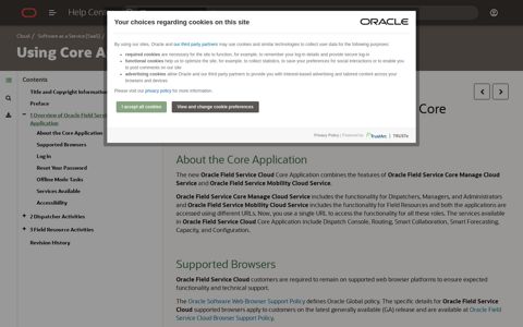 Overview of Oracle Field Service Cloud Core Application