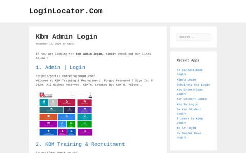 Kbm Admin Login - LoginLocator.Com
