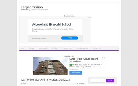 KCA University Online Registration 2020 - Kenyadmission