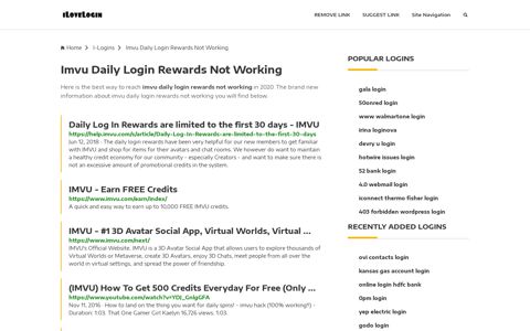 Imvu Daily Login Rewards Not Working ❤️ One Click Access