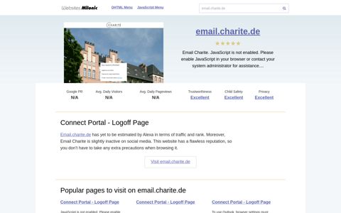 Email.charite.de website. Connect Portal - Logoff Page.