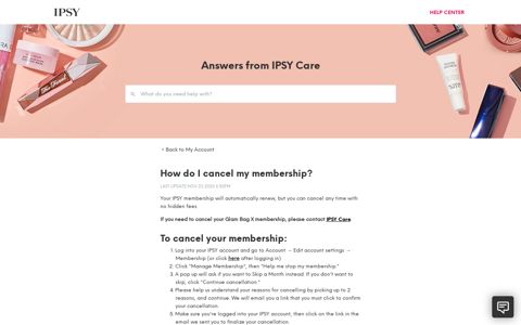 How do I cancel my membership? - IPSY Help