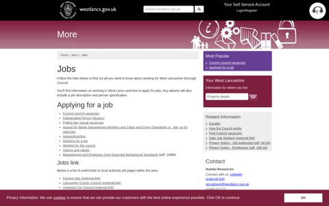 Jobs - West Lancashire Borough Council