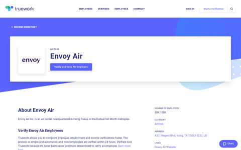 Employment Verification for Envoy Air | Truework
