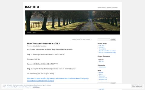 How To Access Internet In IITB ? | ISCP-IITB
