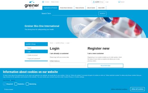 Login - Applications & Products - Greiner Bio-One