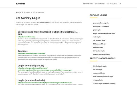Efs Survey Login ❤️ One Click Access - iLoveLogin