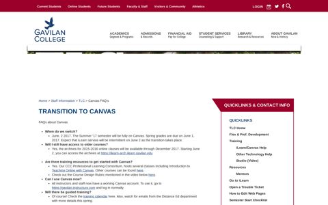 Transition to Canvas - Gavilan College