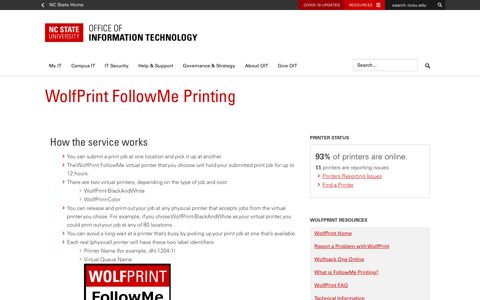 WolfPrint FollowMe Printing – Office of Information Technology