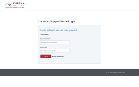 Customer Support Portal Login - Eureka Solutions
