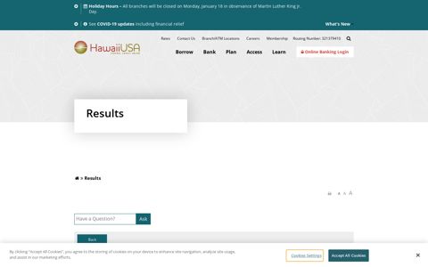 Results - HawaiiUSA Federal Credit Union