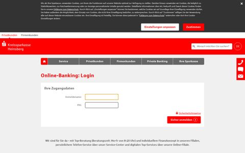 Online-Banking: Login - Kreissparkasse Heinsberg
