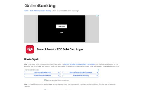 Bank of America EDD Debit Card Login | Online Banking