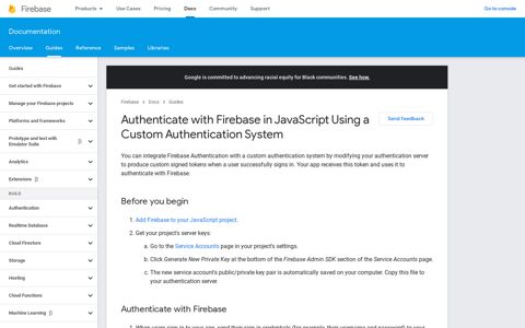 Authenticate with Firebase in JavaScript Using a Custom ...