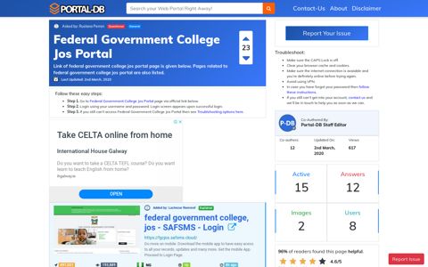Federal Government College Jos Portal