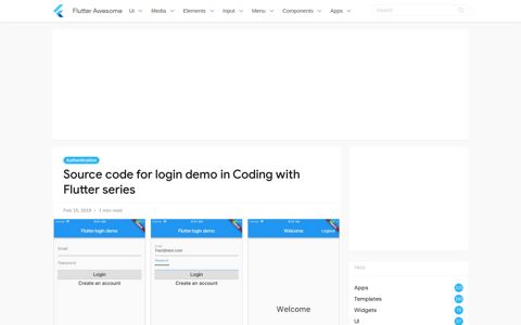 Source code for login demo in Coding with Flutter series