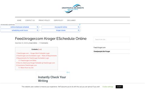 Feed.kroger.com My Schedule Login 🤑 Kroger ESS Schedule