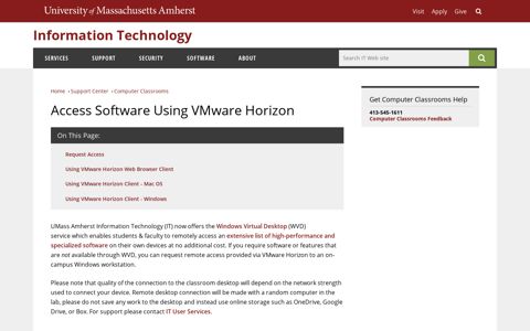 Access Software Using VMware Horizon | UMass Amherst ...