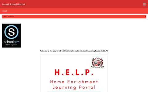 the Laurel School District's Home Enrichment Learning Portal