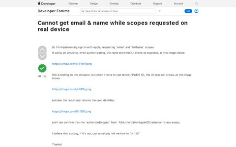 Cannot get email & name while … | Apple Developer Forums