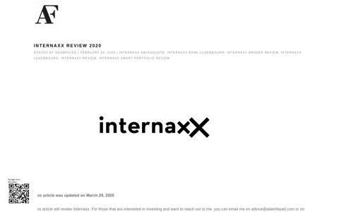 Internaxx Review 2020 - Adam Fayed
