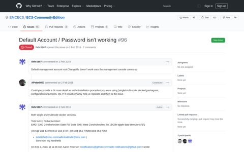 Default Account / Password isn't working · Issue #96 ... - GitHub