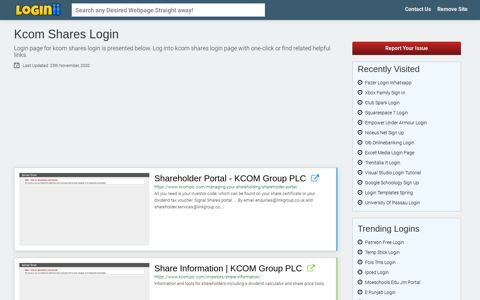 Kcom Shares Login - Loginii.com