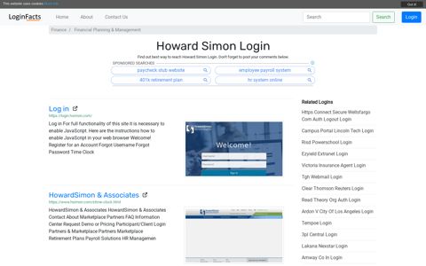 Howard Simon Login - Log in - LoginFacts