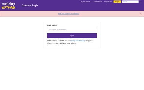 login to your account - Holiday Extras