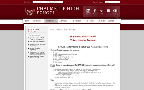 CHS Virtual Program / Instructions for Taking the LEAP 360 ...