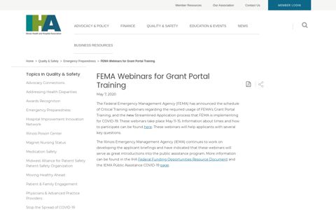 FEMA Webinars for Grant Portal Training - Emergency ...