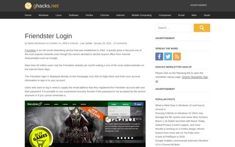 Friendster Login - gHacks Tech News